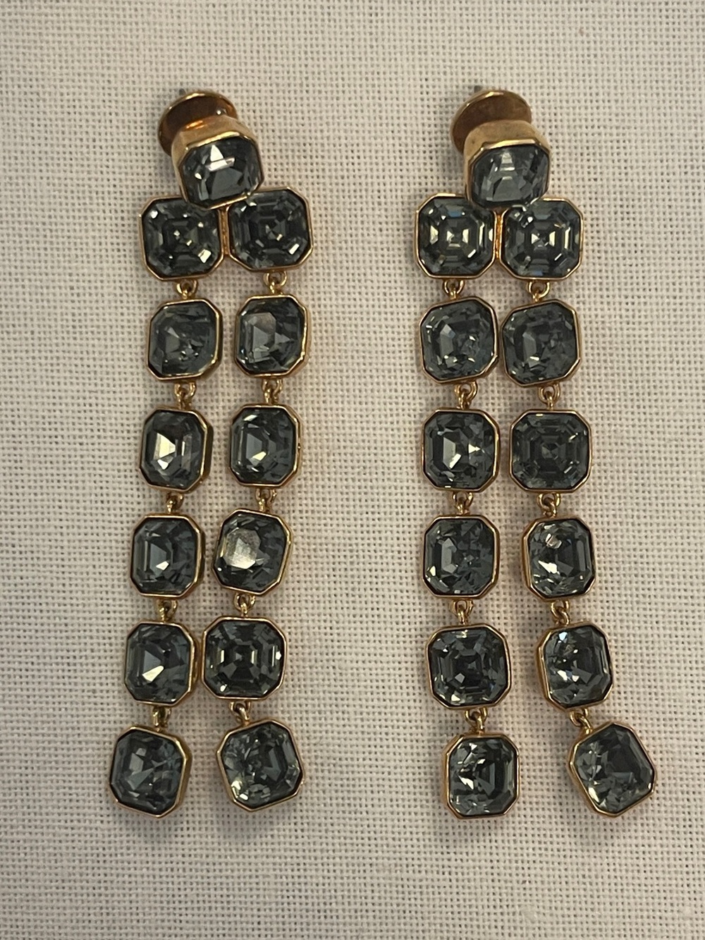 henri bendel Gold-Tone Drop Earrings with Gray Crystals NWO